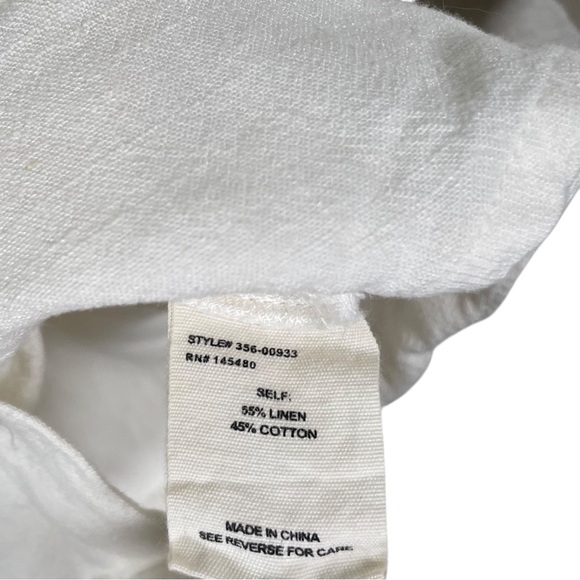 Mo:vint Ivory Linen Cotton Double Breasted Top S/M - Picture 7 of 10